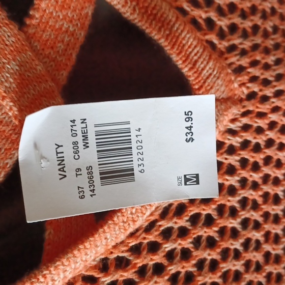 🔹️Vanity Medium orange mesh cross back sweater - Picture 3 of 6